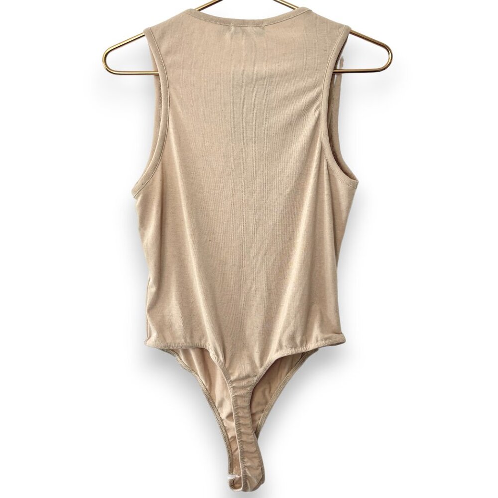 NWT! PrettyLittleThing Speckled Sand Tank Top Bodysuit - Picture 2 of 7